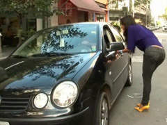 Black guy picking up shemale whore
